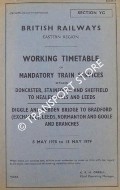 Working Timetable of Mandatory Train Services - Section YG - Doncaster, Stainforth, Sheffield to Healey Mills and Leeds; Diggle, Hebden Bridge to Bradford (Exchange), Leeds, Normanton and Goole - 8 May 1978 to 13 May 1979 by British Railways Eastern Region